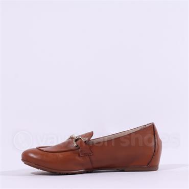 Wonders Grace Hidden Wedge Link Loafer - Tan Leather
